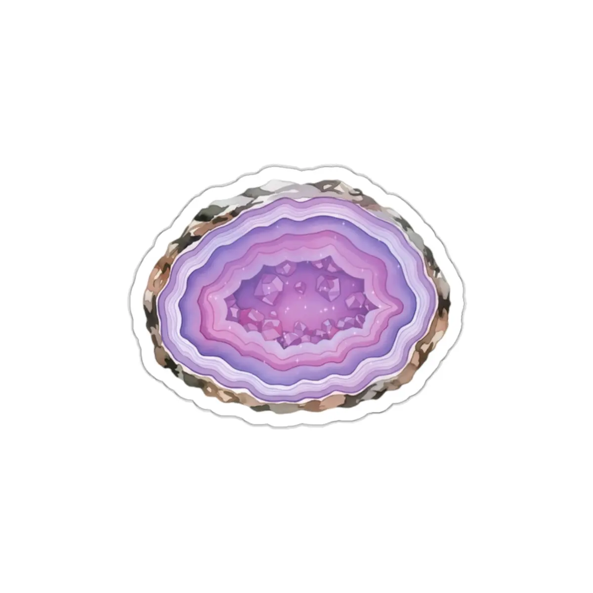 Geode Die-Cut Stickers, Purple Geode Sticker, Gemstone Laptop Decal, Boho Water Bottle Sticker, Sparkly Crystal Sticker, Unique Sticker Gift