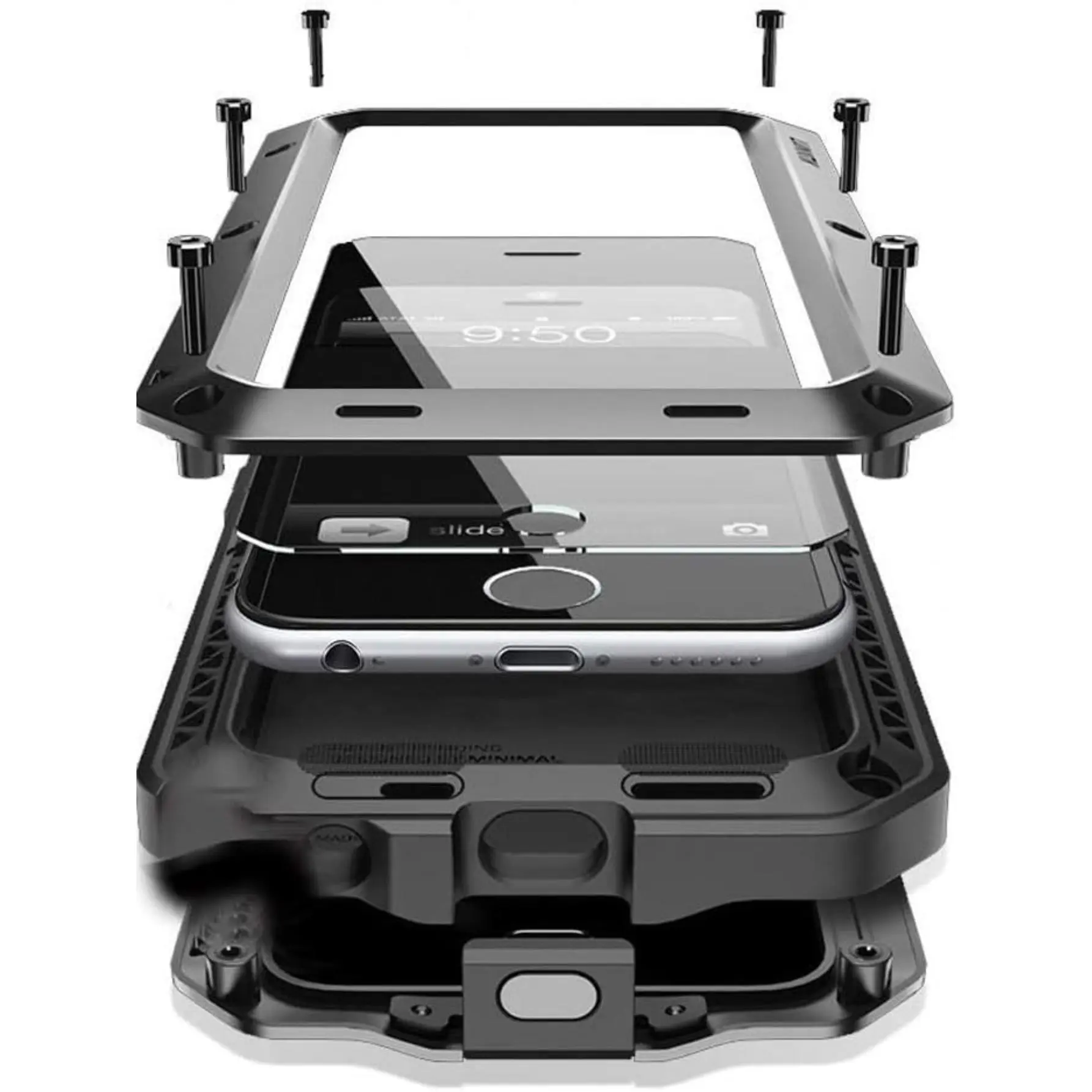 ArmorShield Soft Silicone Smartphone Case for iPhone 17/16/15/14 Pro Max - Military Grade Shockproof, Waterproof Cover with Zinc Alloy Frame, Tempered Glass, Beach Accessory (Mobile Phone Accessories, Anti-Drop, Dustproof)