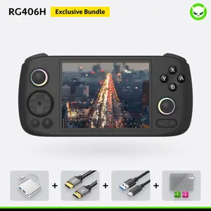 Anbernic RG406H Game Console【Buy 1 Get 1 HDMI Cable(8K)+1 Multi-port Adapter+1 Type-C Cable+1 Screen Protector】Android 13 Unisoc T820 Processor 4-inch IPS Screen 960*720 5G WiFi Bluetooth HDMI Output 5000mAh Ready to Play Gift Package