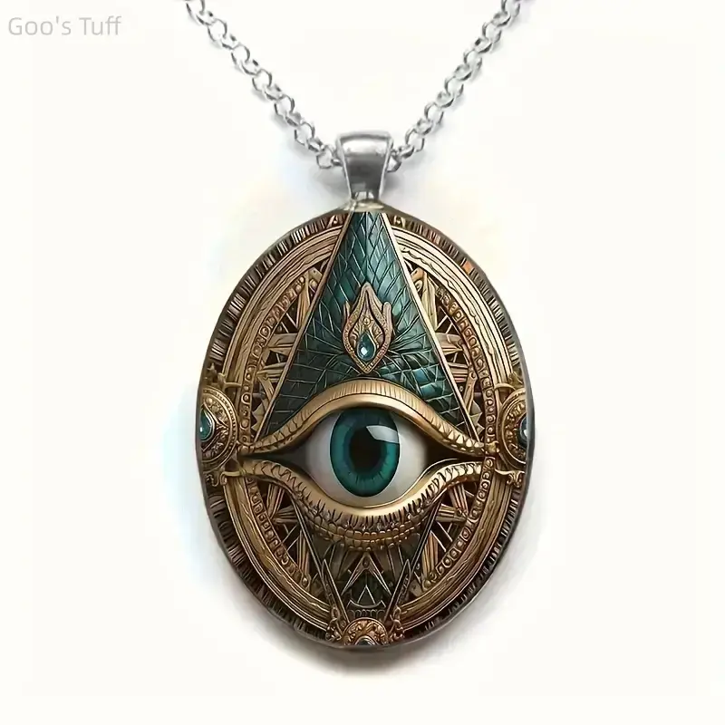 Necklace | Popular Gothic Spiritual Pendant Necklace, Antique All-Seeing Eye Occult Symbol Zinc Alloy Jewelry, Trendy Accessory Gift for Men Women Spiritual Lovers