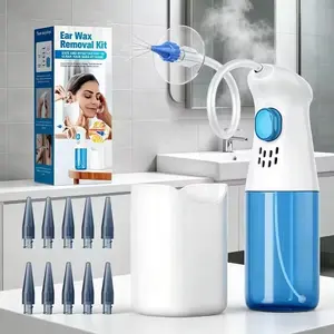Home Use Gentle Ear Cleaning, One-Button Flush Softens Earwax, Safe for Ears, Quick Clean Stubborn Ear Wax, Portable and Easy to Use, Family Friendly
