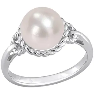 Affinity Cultured Pearl Rope Frame Ring, Sterling Silver