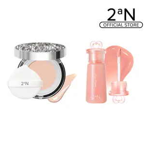 2aN | Heart Wearing Liquid Blusher for Cheeks X Gleaming Tension Cushion Foundation Pact #17~#23