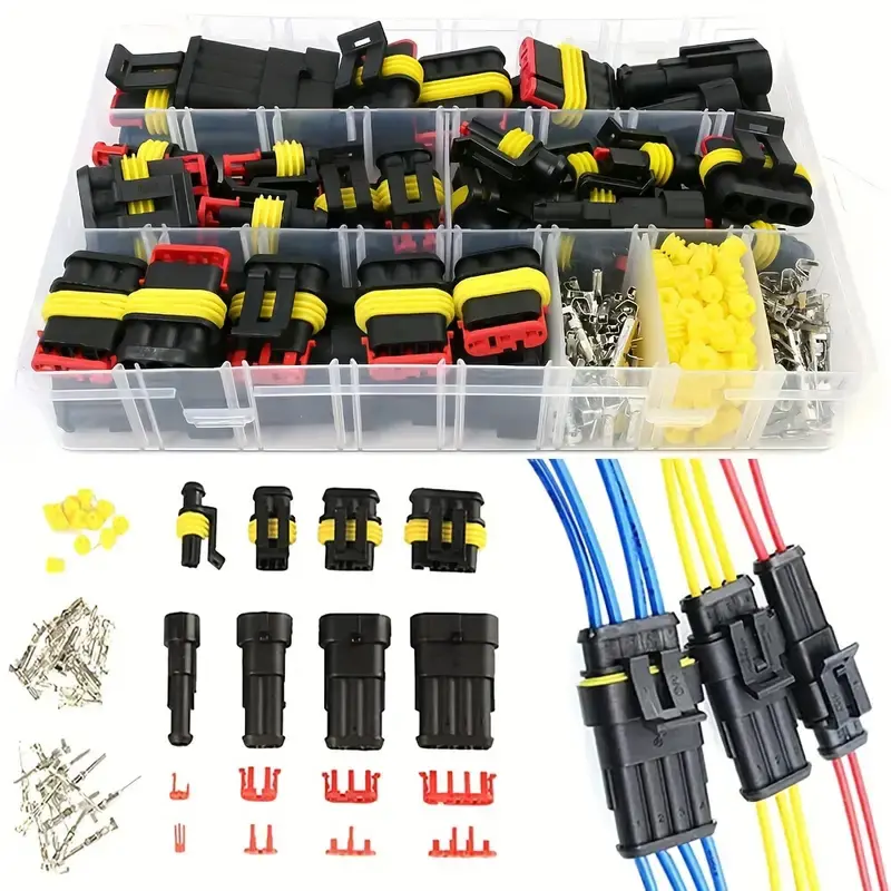 352pcs car electrical connector terminals car wire plug 1 2 3 4 pins, no battery