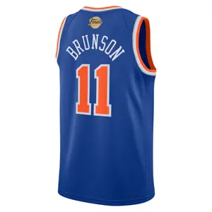 2026 Brunson #11 Blue Orange Swingman Basketball Finals Jersey full logo – Icon Edition Retro Pro Style Hoop Fan Shirt