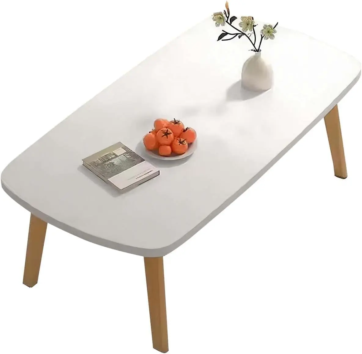 Garvee Nordic Coffee Table for the Living Room, Mid Century Modern Center Table, Living Room Table for Small Spaces, Easy Assembly Tea Table Side Table, 100x50x44Cm