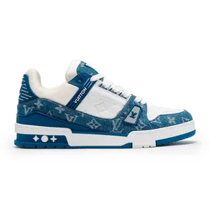 Louis Vuitton LV Trainer Low Monogram Denim White Blue