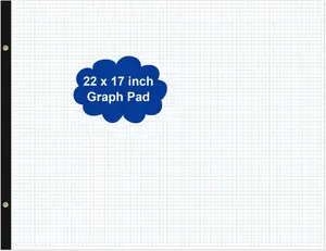 Large Engineering Graph Paper 22" x 17" Grid Paper, 50 Sheets/100 Pages, 4"x4" Grid Pad, Giant Drafting Pad for Engineer Architect Designer Mathematician Draftsman