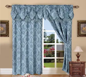 Mocassi Set of 2 Penelopie Jacquard Look Curtain Panels  54" W x 84" L