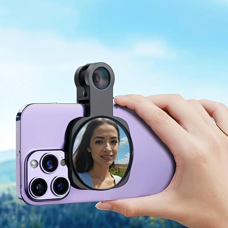 Selfie Photo Mirror Clip for Cellphone, Phone Rear Camera Selfie Mirror - See How You Look in The Back Camera - for High Definition Photos  Phone Rear Camera Selfie Mirror - See How You Look in The Back Camera - for High Definitio