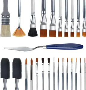 26 count Painting Brushes Set, 5 Sets of Professional Painting Brushes for  Painting, Artist Paintbrushes for   Rock Canvas,  Adult Drawing Arts Crafts Supplies
