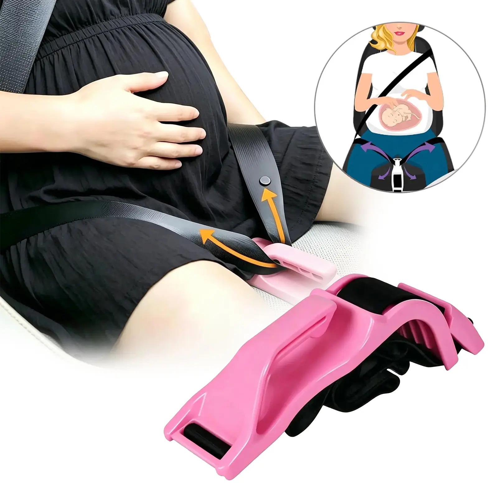 Pregnancy Bump Strap for Pregnancy Seat Belt Belly Protection Prevent Compression of The Abdomen Pregnancy Must Haves Pressure Relief Car Safety Accessory Universal Fit tiktokshopbacktoschool