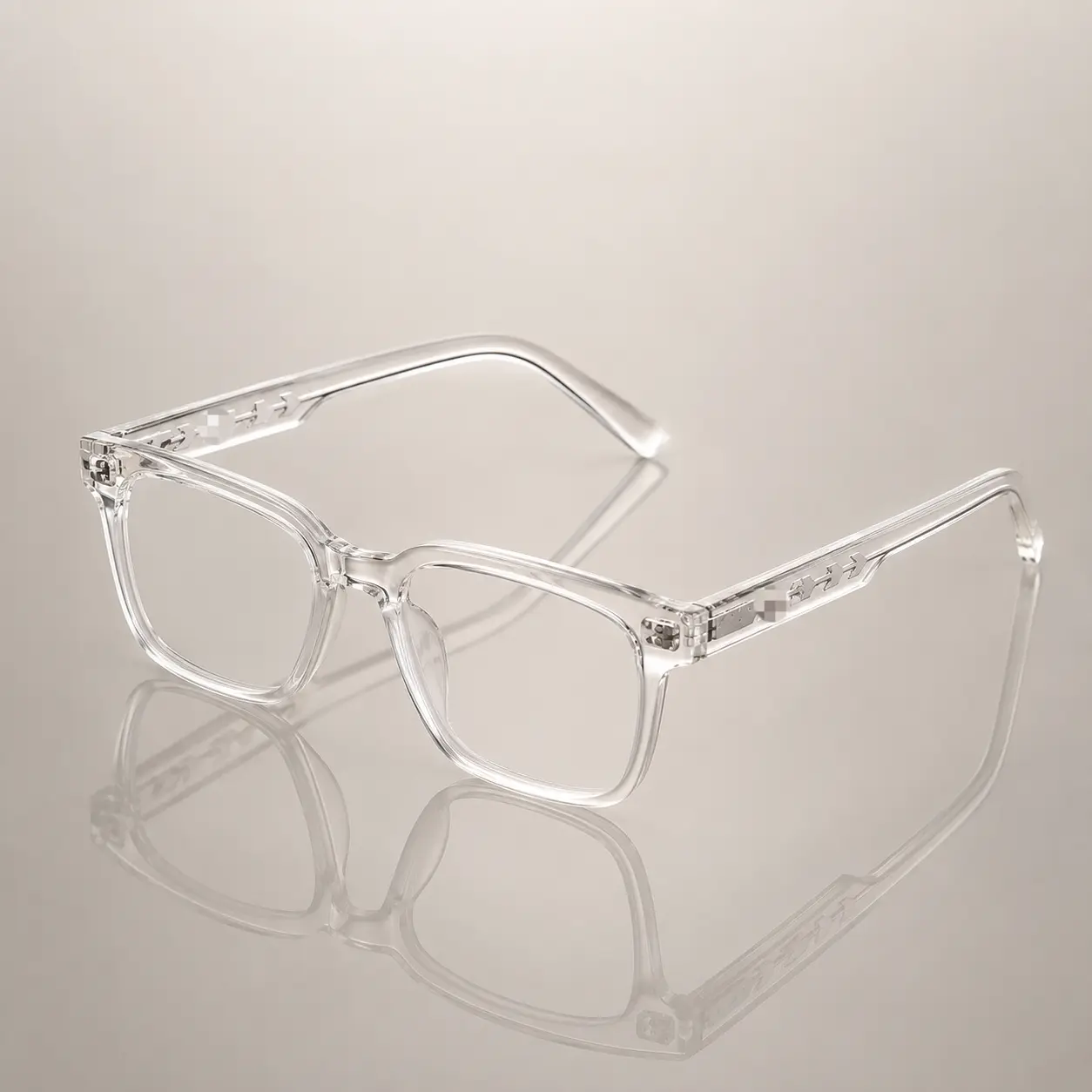 Unisex Square Full-Rim Transparent Eyeglass Frames with Clear Finish for Prescription Lenses, Reading and Everyday Wear