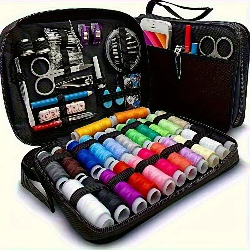 Sewing kit, 97 pcs Sewing Accessories, Friendly for Beginner and Professional for Worker, Suitable for Travel, Home, School and DIY Gift, Needles, Scissors, Thread Spools