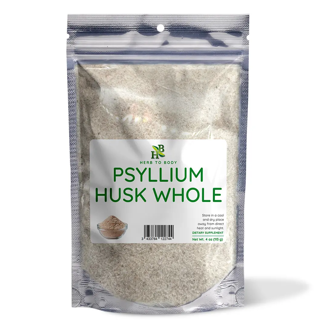 Psyllium Husk Whole - 4 oz (113 g) | Dietary Herbal Psyllium Fiber | Nutritional Supplements for Health & Wellness Support | Herb To Body