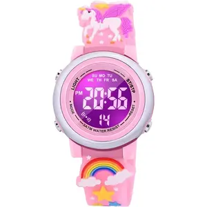 KF5-92   3D Cartoon Waterproof Watches for Girls with Alarm - Best Toys Gifts for Girls Age 3-12