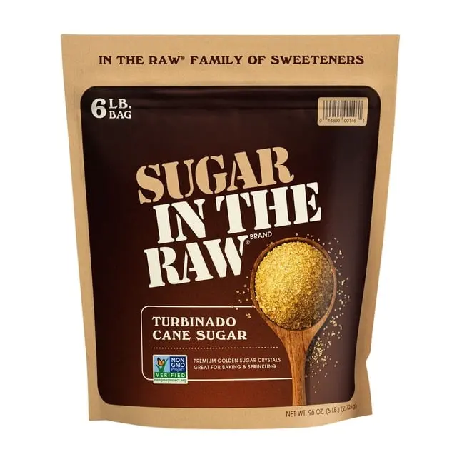 Sugar In The Raw Turbinado Cane Sugar, 6 lbs – Natural Golden Cane Sugar, Less Processed Premium Sweetener, Perfect for Coffee, Tea, Baking, Cooking & Beverage Sweetening