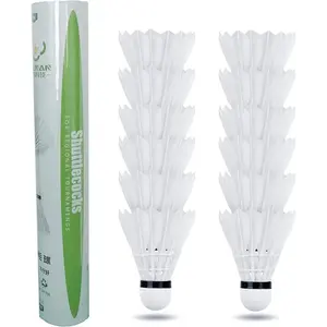 12-Pack Feather Badminton Shuttlecocks with Great Stability and Durability,Shuttlecock Indoor Outdoor Sports Hight Speed Training Badminton Birdie Balls