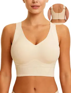 Soft Intention Plus Size Back Fat Smoothing Jelly Bra,  Everyday, Seamless, Push Up