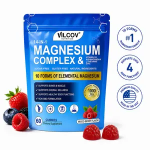 VILCOV 14-in-1 Magnesium Gummies Featuring 10 Types of Magnesium – 1000mg Mixed Berry Blend with Ashwagandha, D3, Zinc & L-Theanine – 60 Chewables for Full Spectrum Calm, Bone Health & Relaxed Nights – Perfect for Daily Self-Care