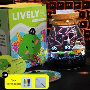 Enchanting Self-Sustaining Micro Aquascape - 3.5" H Marimo Pet Ecosystem, Glowing Water Garden Kit for a Calming & Low-Maintenance Desktop Oasis (Includes LIVELY Moss Ball Pet)