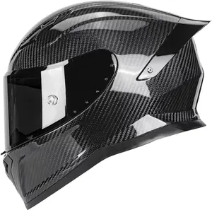 KAESE 3K Carbon Fiber Full Face Motorcycle Helmet DOT Approved, Ultra Lightweight Aerodynamic Sport Touring Helmet with Speaker Pockets for Street Riding