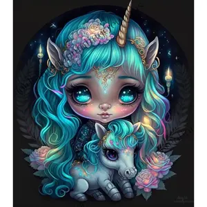 Unicorn Girl Diamond Painting Canvas Kit 30x40cm