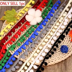20 Yards Of 1cm Wide Tassel Pom Pom Lace Trim For DIY Clothing And Garment Decoration, Curtains, Handmade Crafts