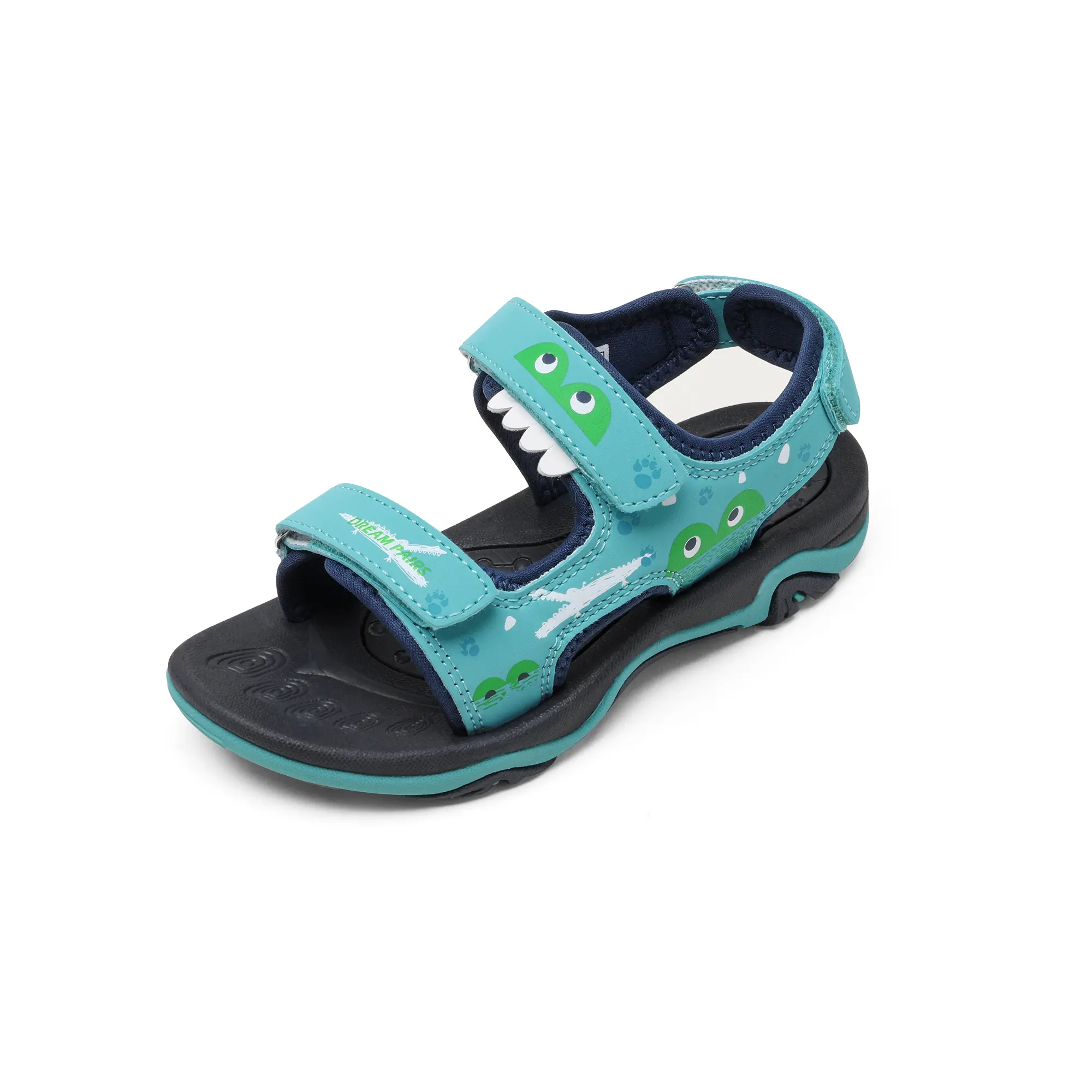 Dream Pairs Kids' Crocodile Print Slip-On Sandals, Lightweight Strappy Open-Toe Water Shoes with Adjustable Straps for Beach & Walking, Children, Lightweight Footwear, Walking Footwear, Slip On Sandal, Strapy Sandals