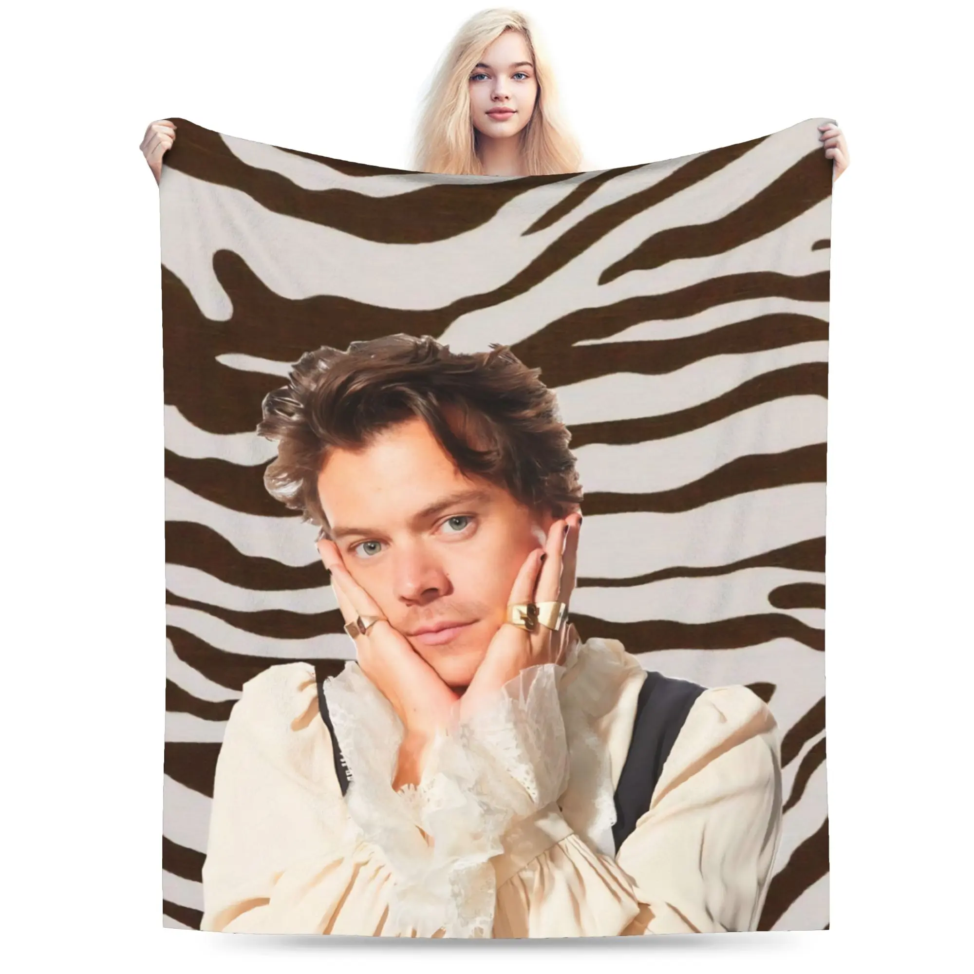 Harrys Styles Blanket Coral Fleece Plush Autumn/Winter  Multi-function Lightweight Thin Throw Blanket for Sofa Office Rug Piece