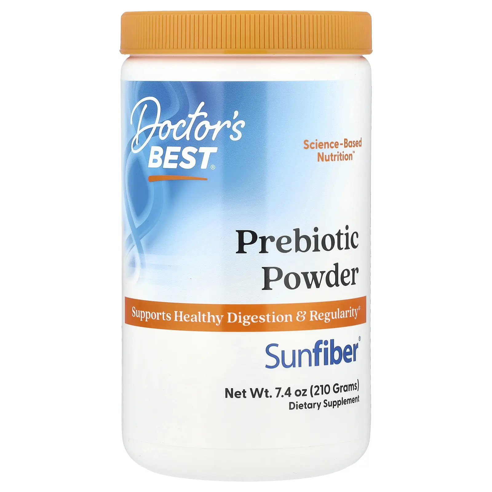 Doctor's Best Prebiotic Powder, Sunfiber®, Unflavored, 7.4 oz (210 g)