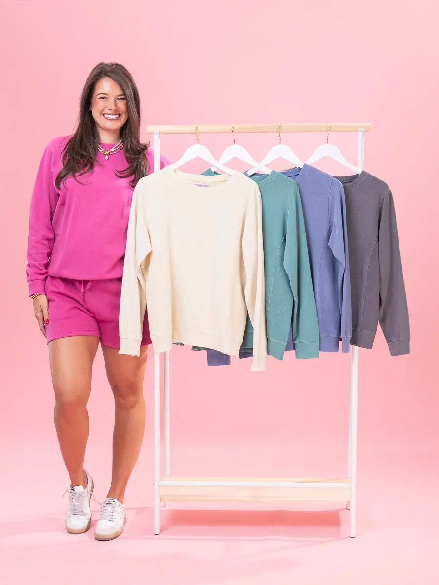 Washed Fleece Corded Pullover by DD Design | S-3XL