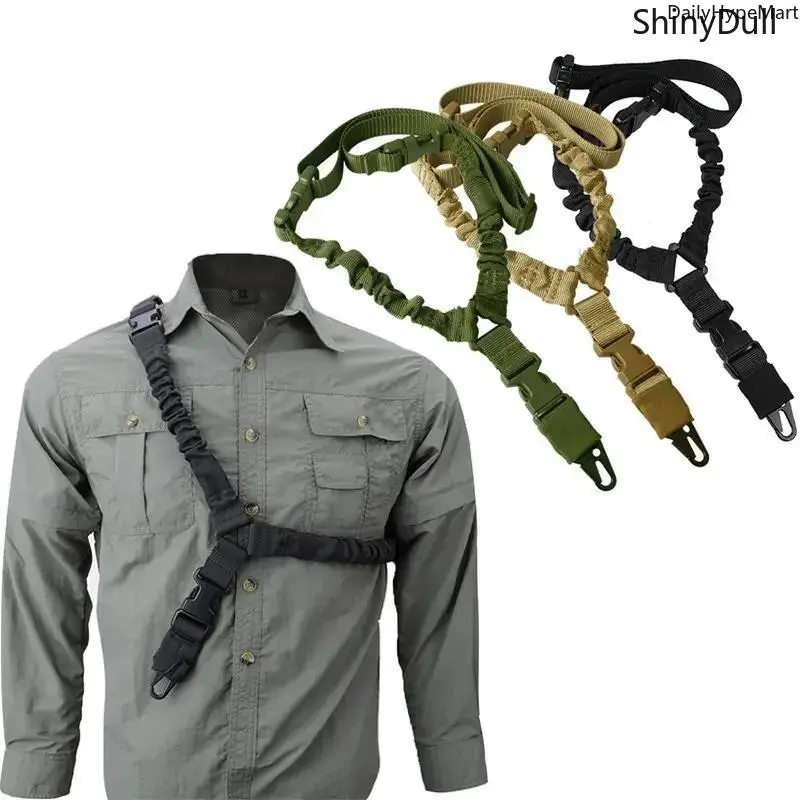 Tactical Solid Nylon Single-Point Sling, High-Strength Climbing Rope Strap, Adjustable (78-107cm) for Gun Safety Carry
