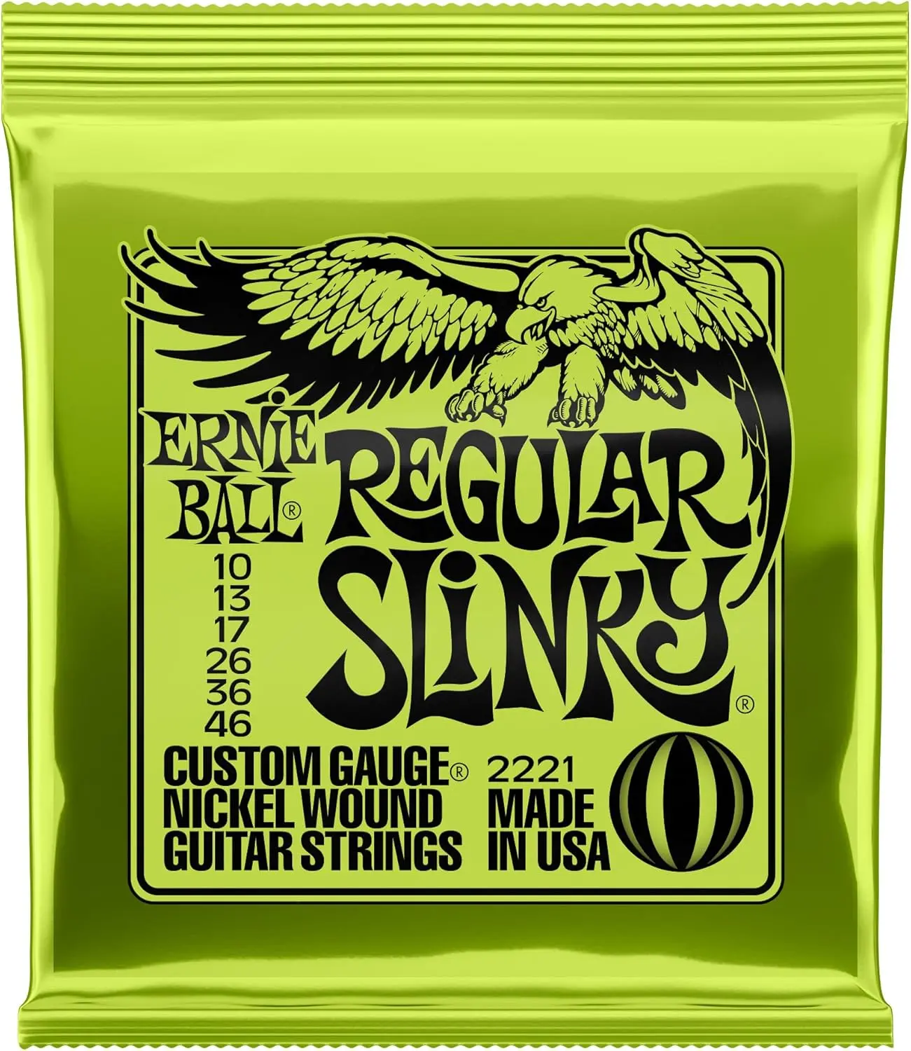 Regular Slinky Nickel Wound Electric Guitar Strings, 10-46 Gauge (P02221)