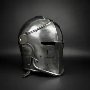 Cosplay Barbuta Knight Helmet – Full Steel Italian-Style Armor Headgear for LARP