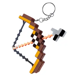 Pixel Bow & Arrow Keychain, Retro 8-Bit Style Key Ring Decor with Safe Foam Tip, Lightweight Fidget Accessory for Gamers, Keychain Decor Stylish Keyring