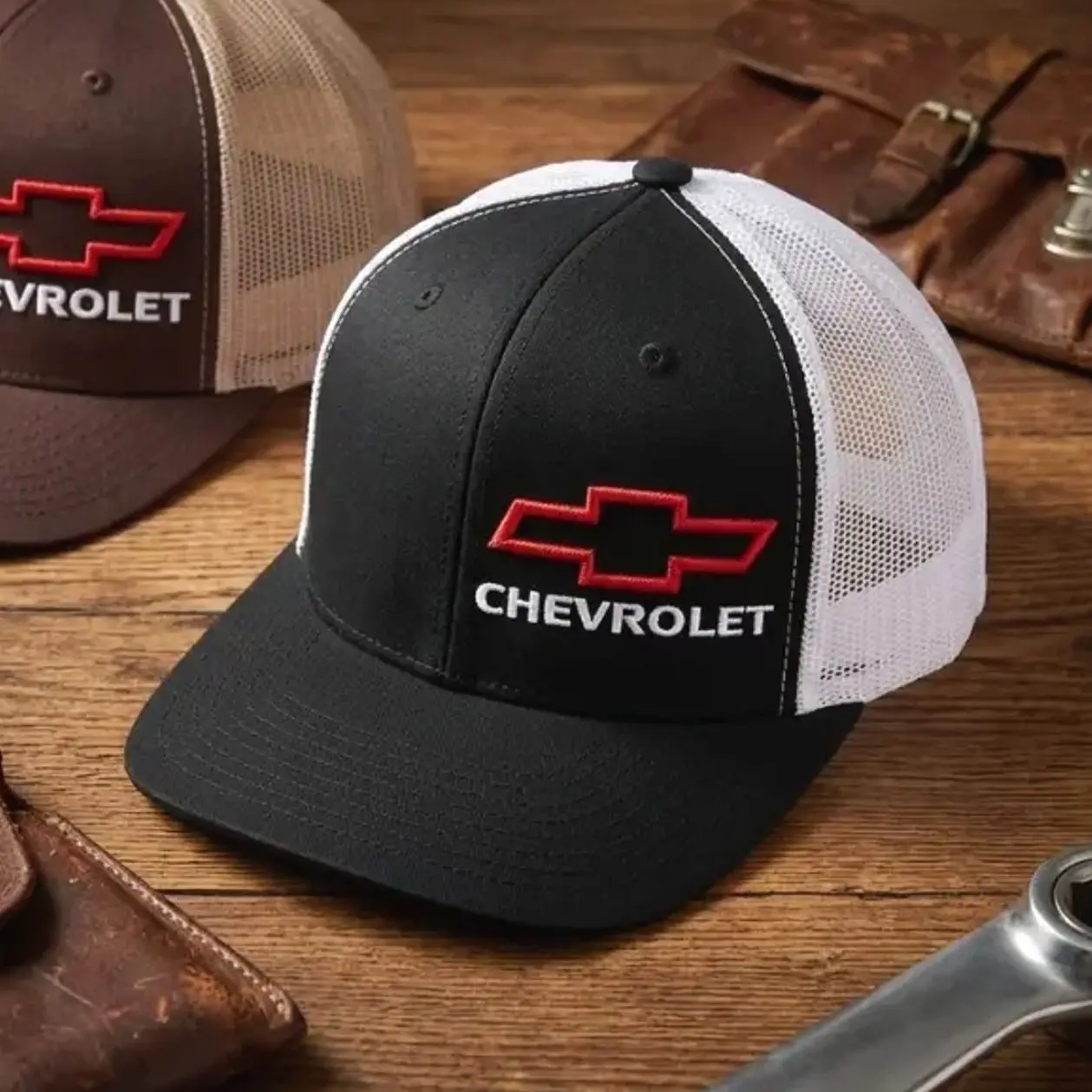 Chevrolet Bowtie Logo Trucker Hat – Embroidered Mesh Snapback Cap, Classic Chevy Hat and Adjustable Fit for Men and Women