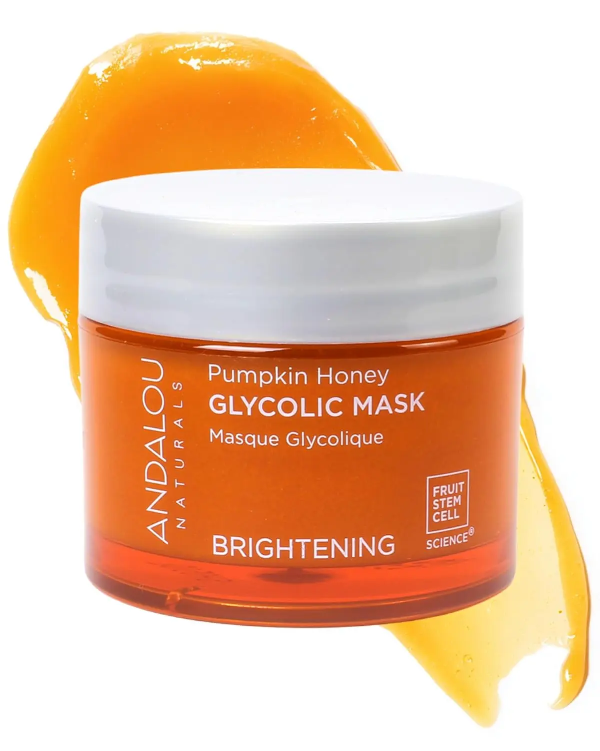 Andalou Naturals Brightening Pumpkin Honey Glycolic Face Mask - AHA, Turmeric, Hyaluronic Acid - Exfoliating, Nourishing, Moisture-Boosting for Smoother, Even-Tone Skin (1.7 oz) Pumpkin Enzyme Mask Moisturizing Mask Skin Repair