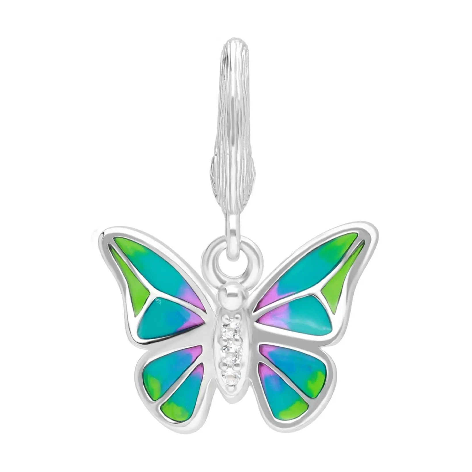 Ariva Sterling Silver Enamel Butterfly Charm
