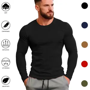 Men’s Long Sleeve Dry Fit Sweatshirt - Breathable Quick-Dry Fitness Sport Outfits, Gym Performance Top, Athletic Fashion Activewear for Gym Training, Everyday Wear