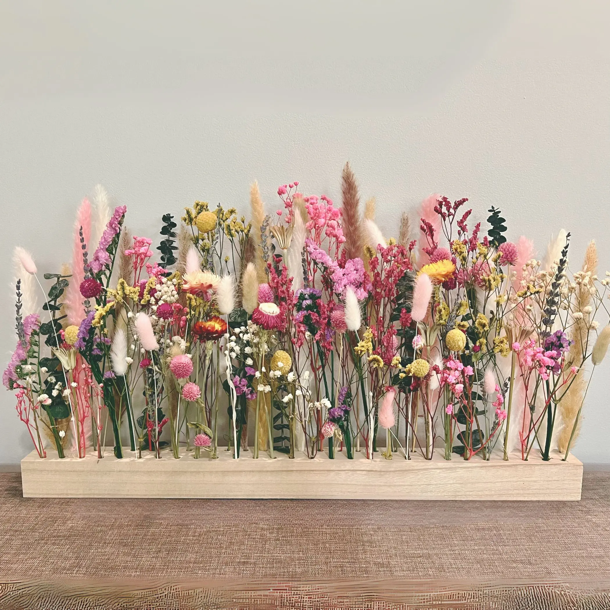 Dried Flower Bar bouquet with real dried flowers, Everlasting home decor floral wall art Plant Wood Wall hanging Decorative Nature
