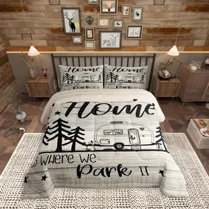 Feelyou Soft Duvet Set - Queen-Size Bed Comforter Set for RV Camping, Farmhouse Bedroom Decor for Women Camping Enthusiasts