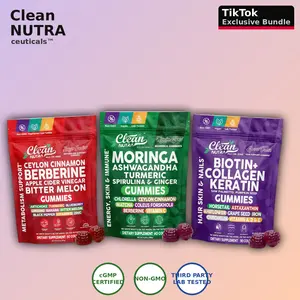 Clean Nutra Gummies Trio Bundle | Sugar Savior + MorinGlow + GrowVana | Berberine + Moringa Ashwagandha + Biotin Collagen Hair Growth Gummies for Metabolic, Superfood & Hair Wellness