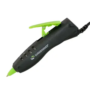 Surebonder Mini Hot Glue Pen with Detail Tip, 10 Watts, Corded, Black, Ergonomic Design for Precision Crafting & Repairs