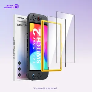 JSAUX 2-Pack Anti-Glare Screen Protector for Nintendo Switch 2, Matte Glass Protector 9H Hardness Easy to Install with Guiding Frame Scratch Resistant Tempered Glass