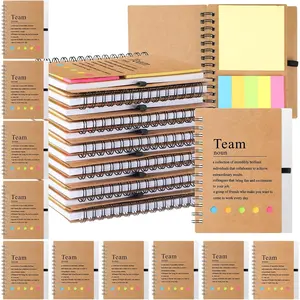 24 count Team Appreciation Gifts Bulk for Employee Inspirational Spiral Notebooks with Sticky Notes Thank You Gifts for Coworkers Staff Teachers  CNA Week (Brown)