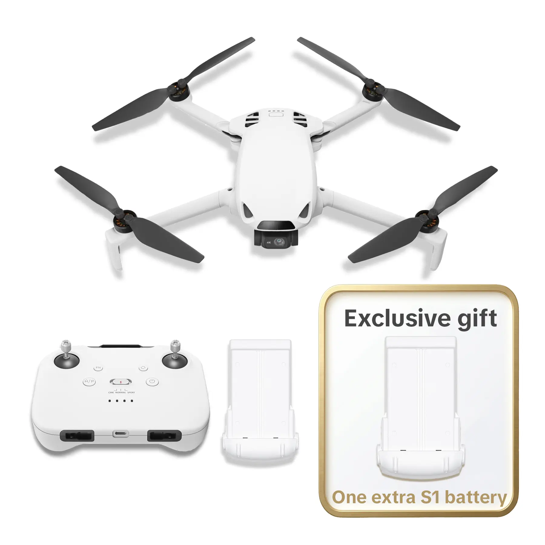 【Father's Day Gift】Skyrover S1 Mini Drone with Camera 4K/60fps Video, 3-Axis Gimbal Stabilization, 39,000ft Video Transmission, 40-Min Flight Time, Under 249g, Auto Track S1-4