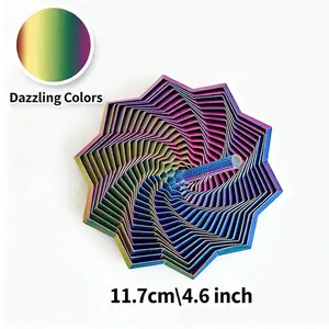 3D Printed Expanded Sensory Fidget Star, New Stress Relief Sensory Whirling Spiral with Handle, Very Satisfying Sight and Sound with Hypnotizing Visual Fidget Toy