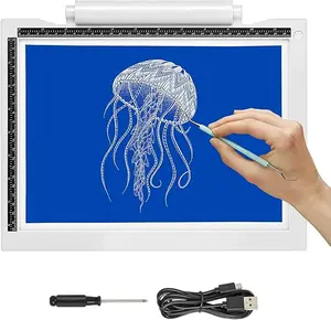 iVyne Bright Crafting Light Pad A4 - Battery & Cable Powered LED Light Box - Batteries Not Included -for Cricut Vinyl Weeding Tools, Tracing, Drawing, Sketching, Crafting, and HTV Vinyl (White)
