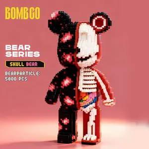 Bombgo Pixel Bear Building Block,Thunderclap Large Bear,5800 pcs,Bear Toys,Birthday Gift,Christmas Gift,Educational Building Blocks,Trend Decoration,Cool Gifts,Brick,Family Bonding BlackFriday